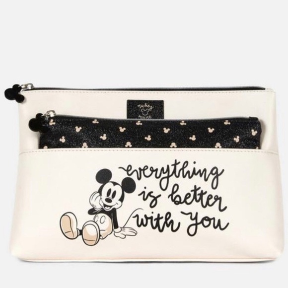 Disney Accessories - DISNEY Mickey Mouse Travel Makeup Bag with Removable Pouch